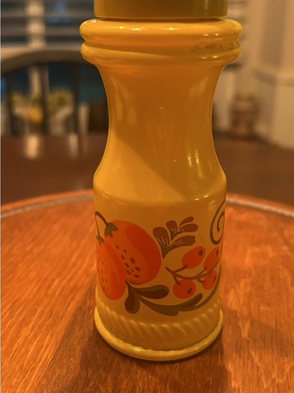 Pennsylvania Dutch Ceramic cologne with Fruit Motif